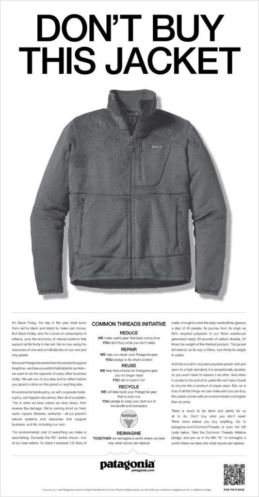 SHARING BRAND PURPOSE - PATAGONIA - DONT BUY THIS JACKET CAMPAIGN