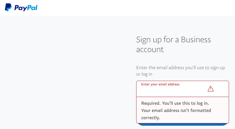 Paypal email account create