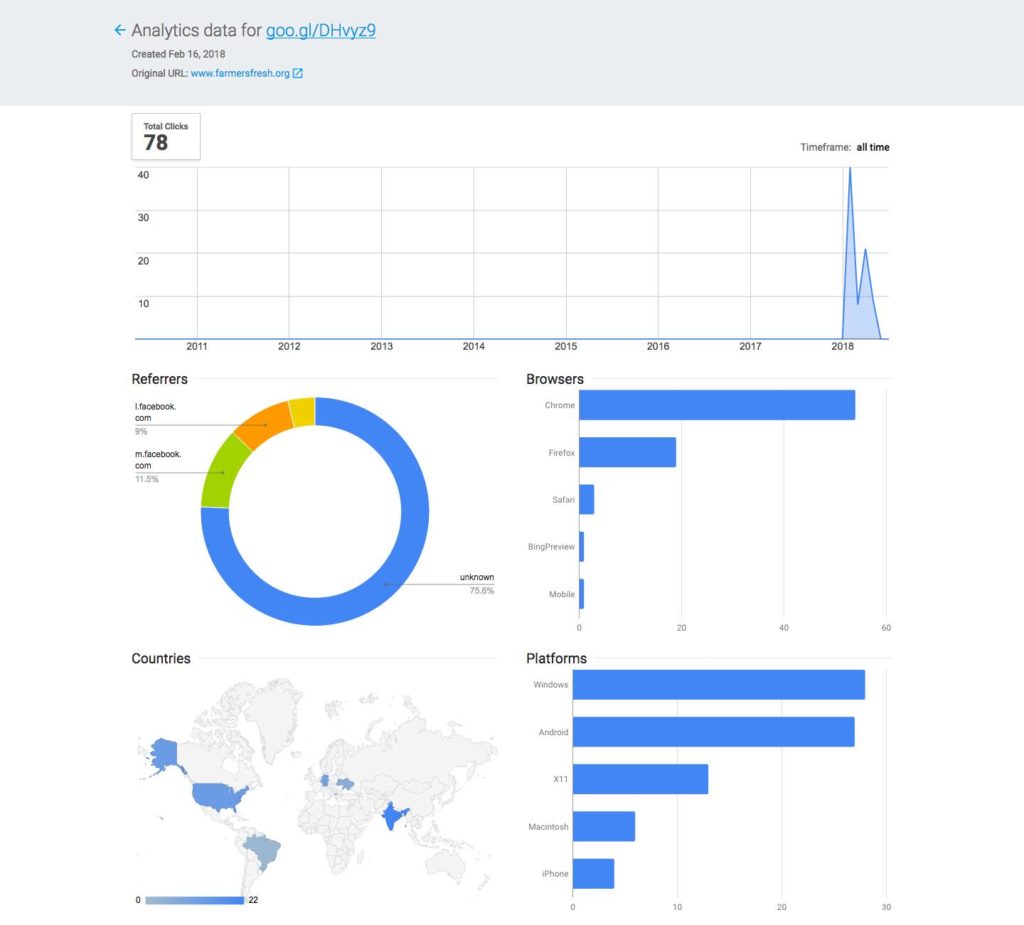 Google URL Shortener Analytics Report