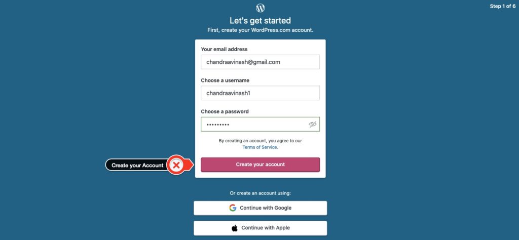 How to create an account on WordPress.com