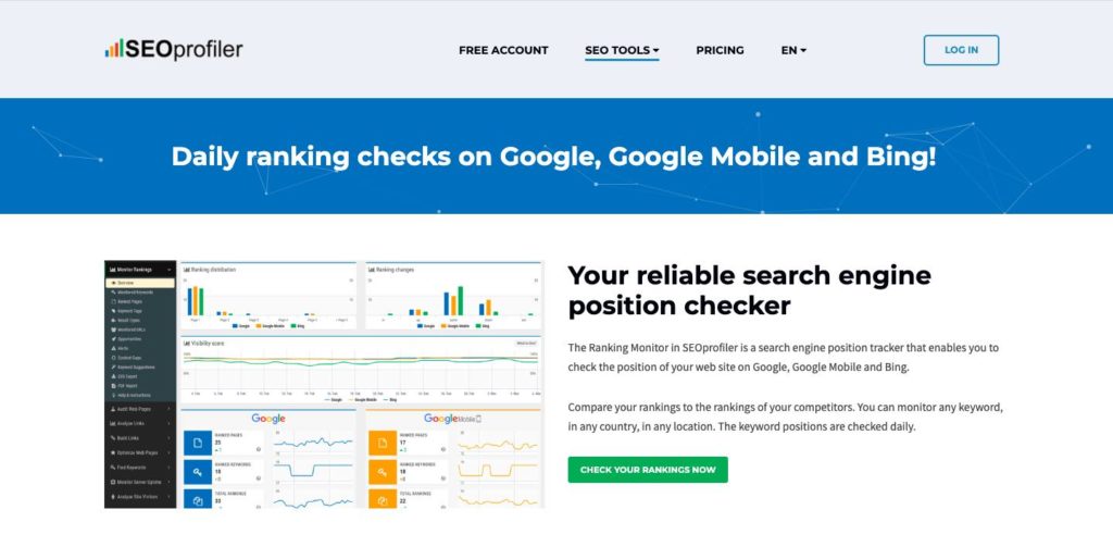 SEO Profiler seo keyword rank tracker